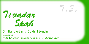 tivadar spah business card